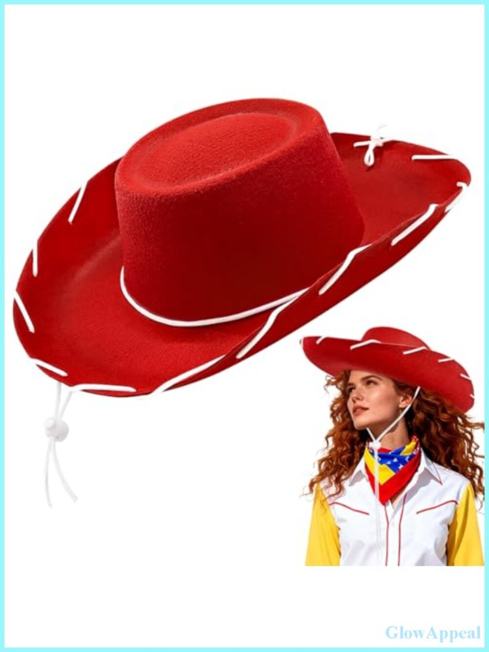 Cowgirl Hat Western Wide Brim Felt Headwear for Party Costume